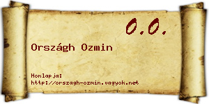 Országh Ozmin névjegykártya